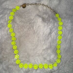 BiBi Lila Neon Yellow Smiley Face Necklace